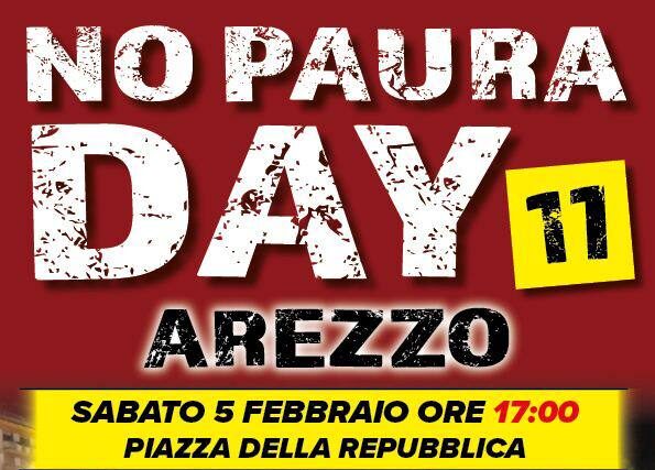 Sabato 5 febbraio torna ad Arezzo il “No Paura Day” Sabato 5 febbraio torna ad Arezzo il “No Paura Day”