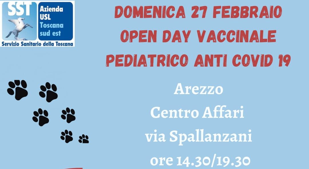 Domenica 27 febbraio ad Arezzo e Montevarchi open day per la vaccinazione dei bambini tra 5 e 11 anni
