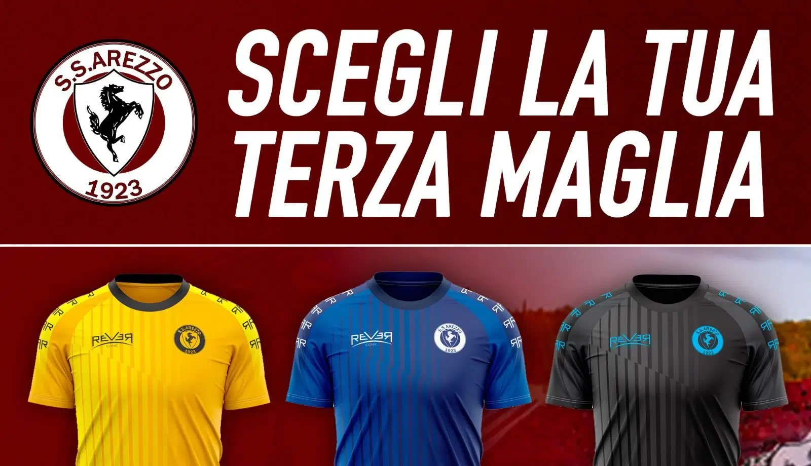 SS Arezzo: adesso i tifosi potranno scegliere la terza maglia della squadra