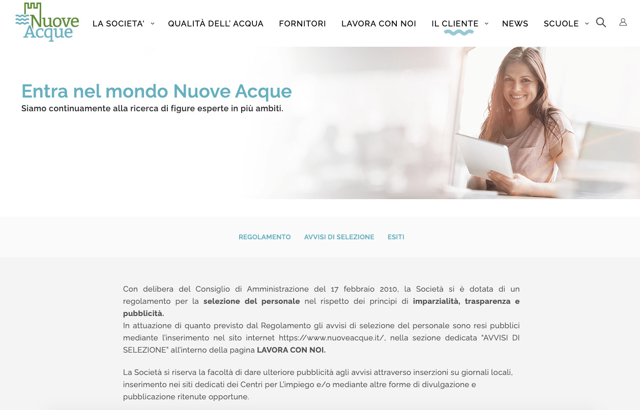 Nuove Acque: da oggi online il nuovo sito Internet
