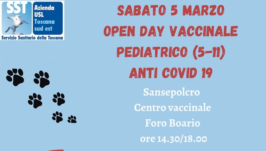 Vaccini, a Sansepolcro Open Day per bambini da 5 a 11 anni
