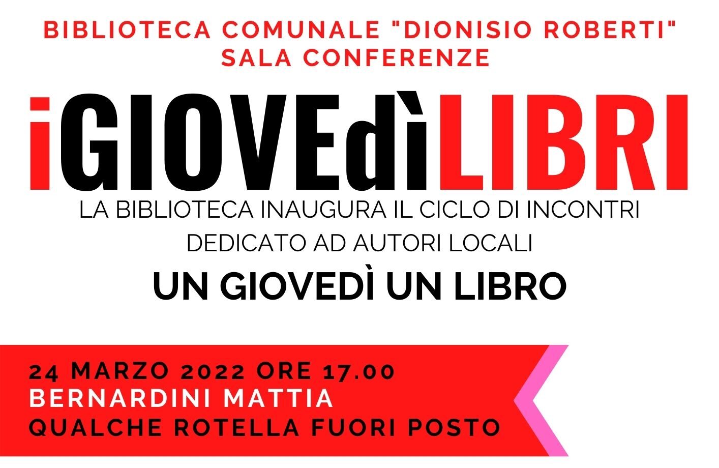 “I giovedìlibri”: incontri con autori locali alla Biblioteca