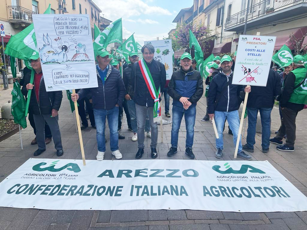 Il Comune di Civitella con gli imprenditori agricoli alla manifestazione del 20 aprile
