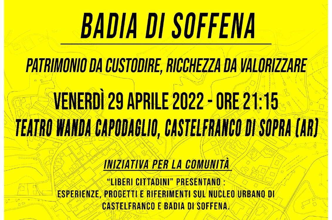 “Badia di Soffena, un patrimonio da custodire”: l’incontro di stasera al Teatro Capodaglio