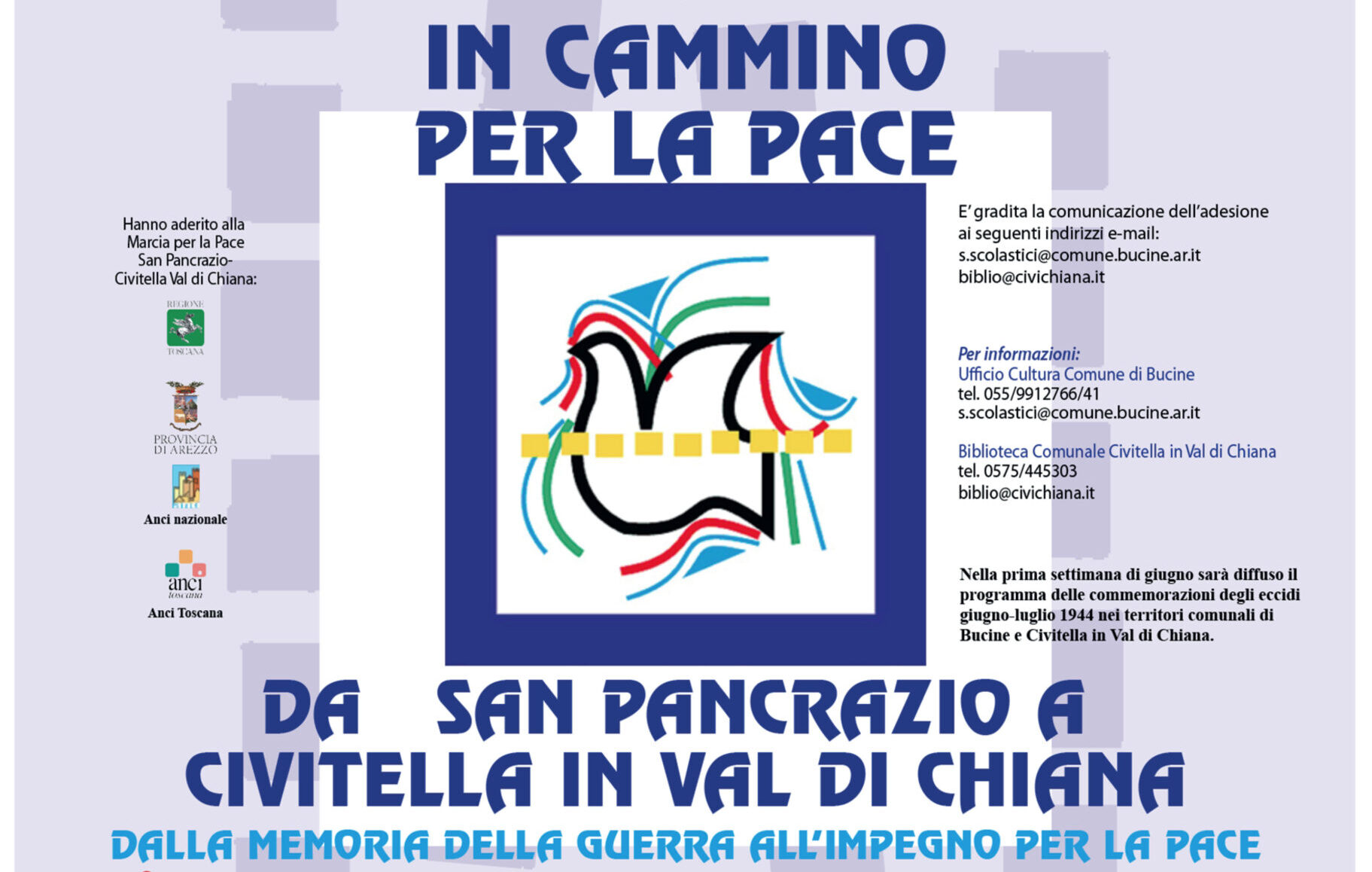 “In cammino per la Pace”: sabato la Marcia da San Pancrazio a Civitella