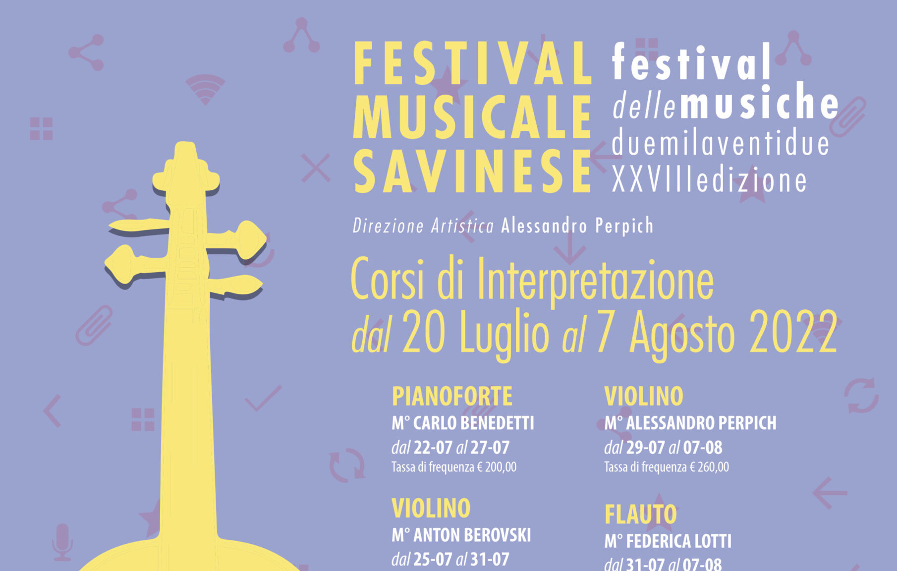 Aperte le iscrizioni ai corsi di interpretazione del Festival Musicale Savinese