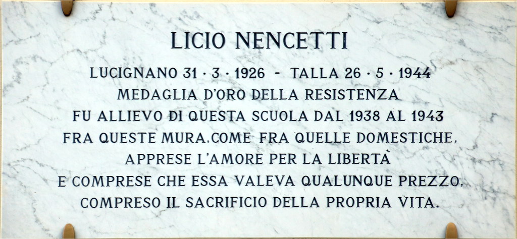 Sabato 28 maggio Talla ricorda il partigiano casentinese Licio Nencetti