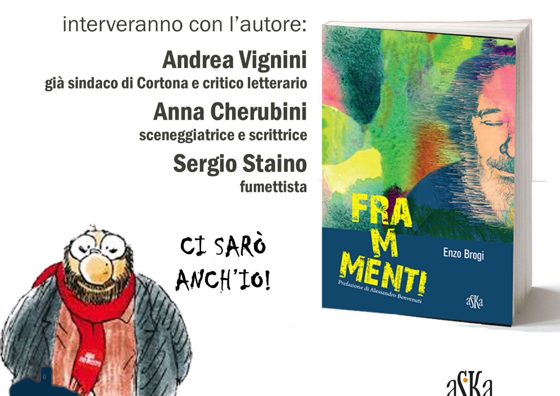 Cortona: stasera la presentazione di “Frammenti” di Enzo Brogi