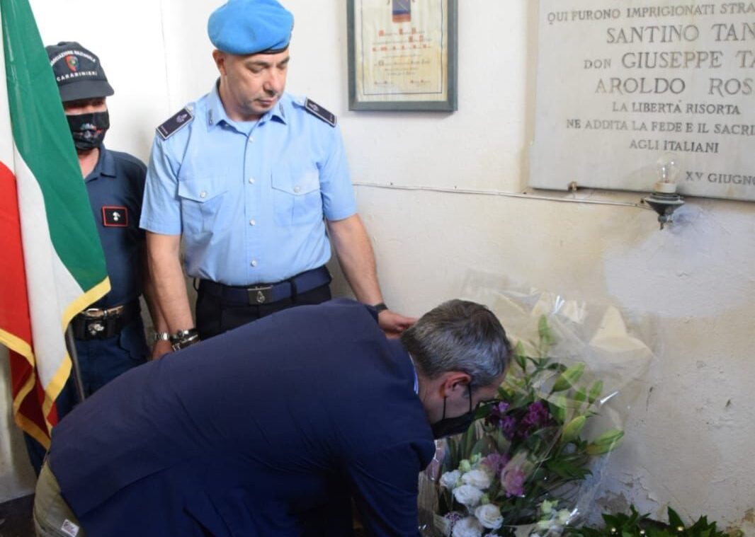 Marco Donati e Valentina Sileno alla cerimonia di commemorazione dei fratelli Tanti e di Aroldo Rossi