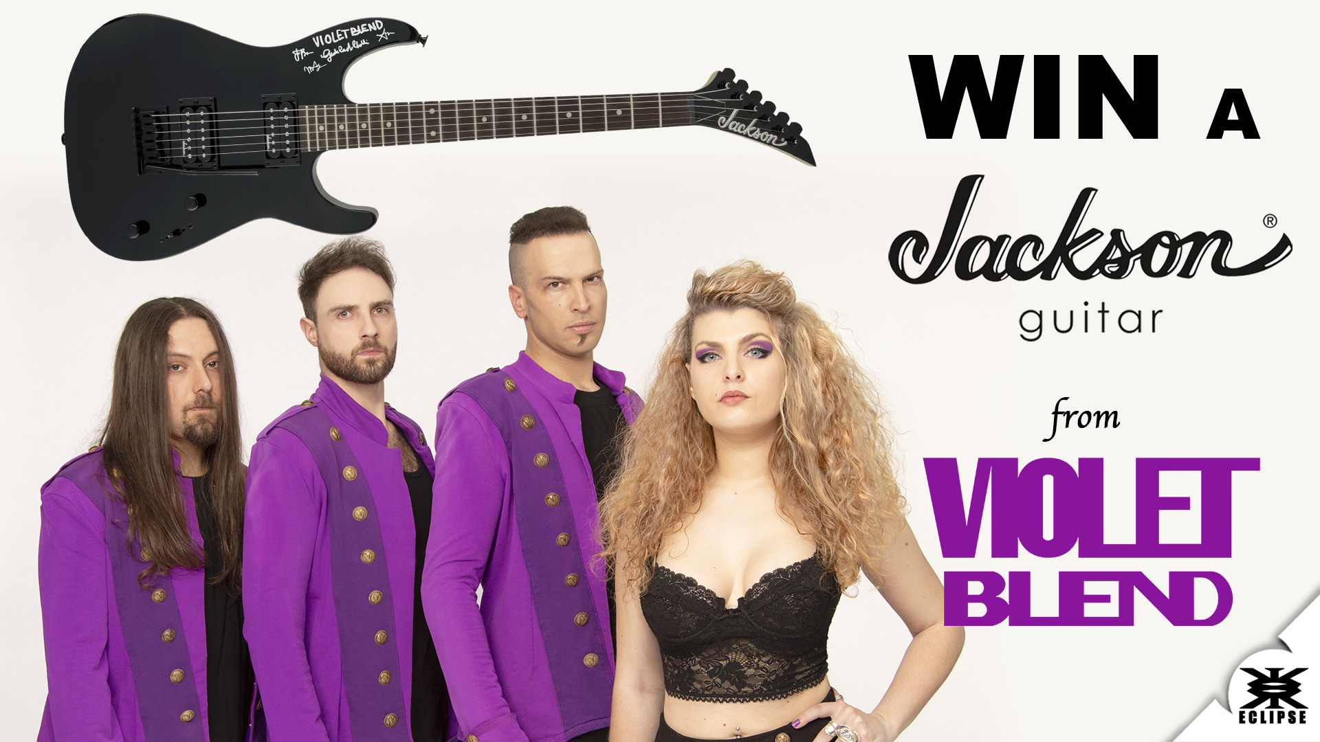 Vinci una chitarra Jackson JS11 Dinky autografata dalla band fiorentina Violet Blend