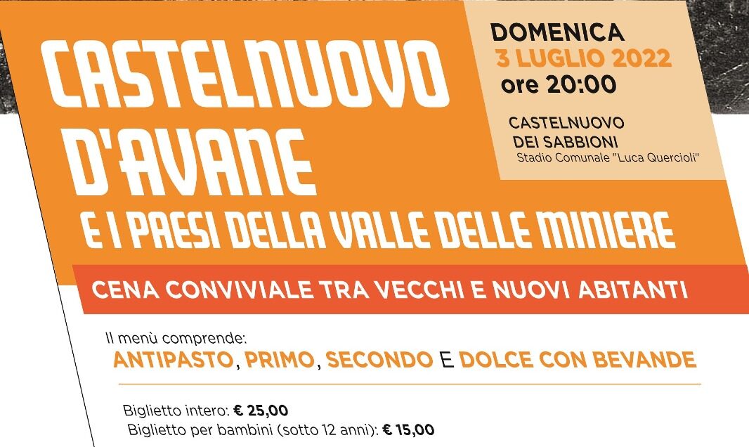 Castelnuovo dei Sabbioni rinasce: una grande cena dedicata agli abitanti
