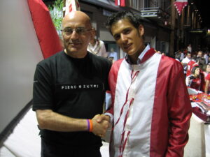 Io al Palio di Legnano del 2011 con Atzeni molto giovane