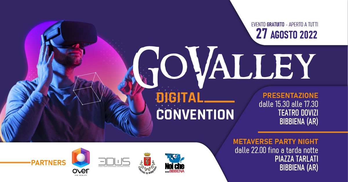 “Go Valley”: sabato 27 agosto Bibbiena entra nel Metaverso