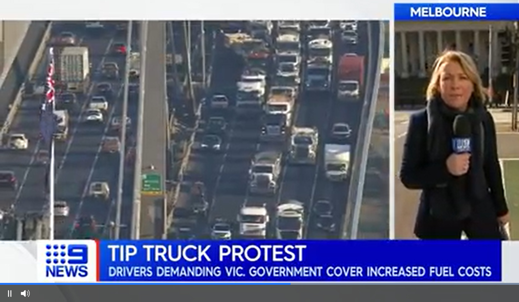 La protesta dei camion getta nel caos il traffico di Melbourne