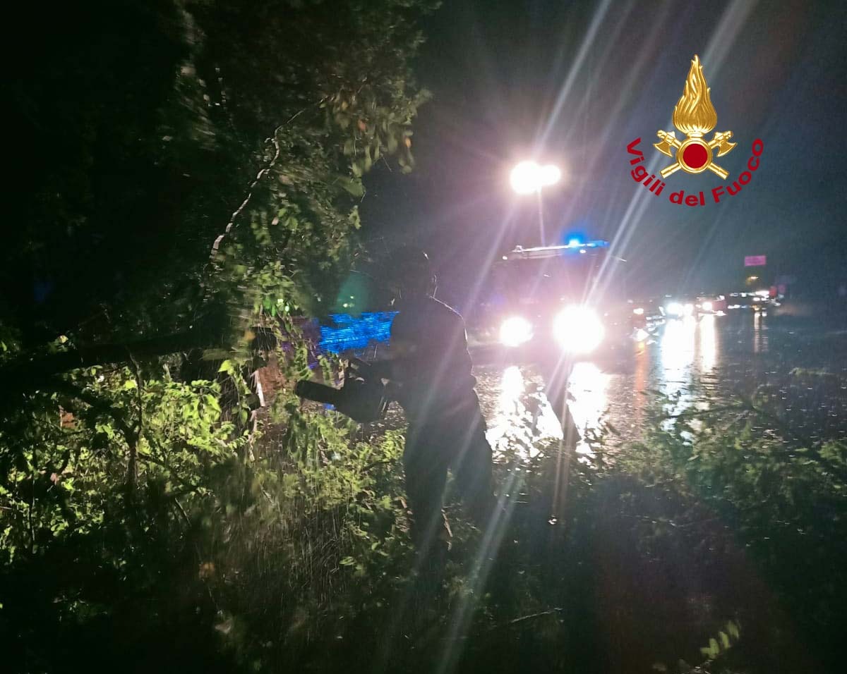 Maltempo: violento temporale nella notte, decine di interventi dei vigili del fuoco