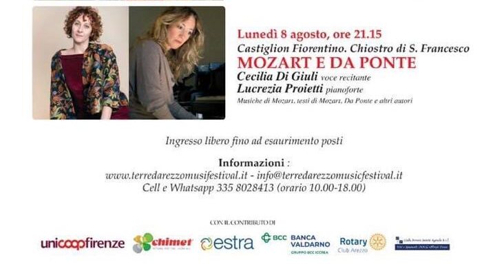 “Mozart e da Ponte”: il 2° appuntamento della rassegna Terre d’Arezzo Music Festival