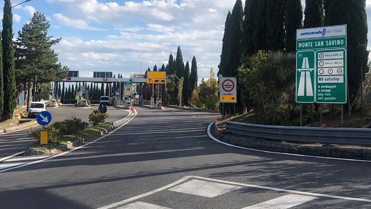A1 Milano-Napoli: chiuso per quattro ore notturne il tratto Arezzo-Monte San Savino verso Roma