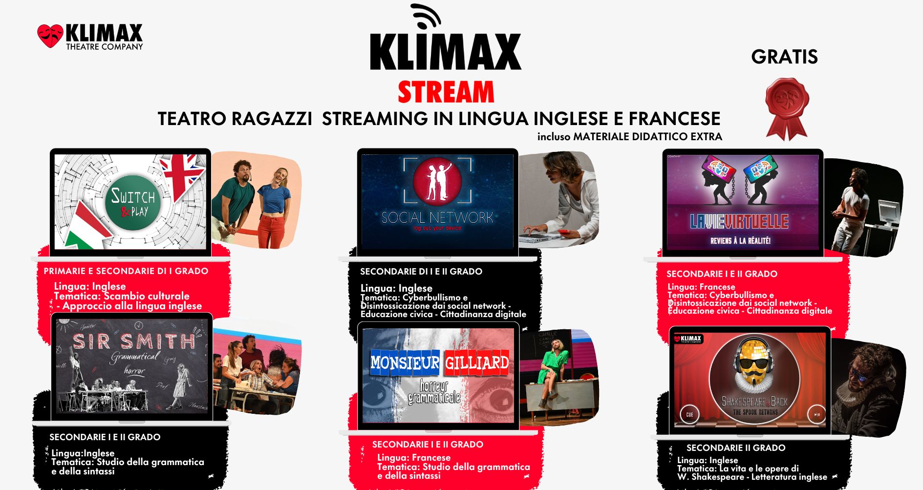 “Klimax Stream”: nelle scuole aretine si apre il “sipario” del teatro digitale