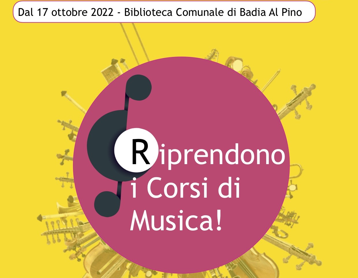 Iniziano le lezioni alla Scuola di Musica Comunale “Chiave di Sol” di Badia al Pino