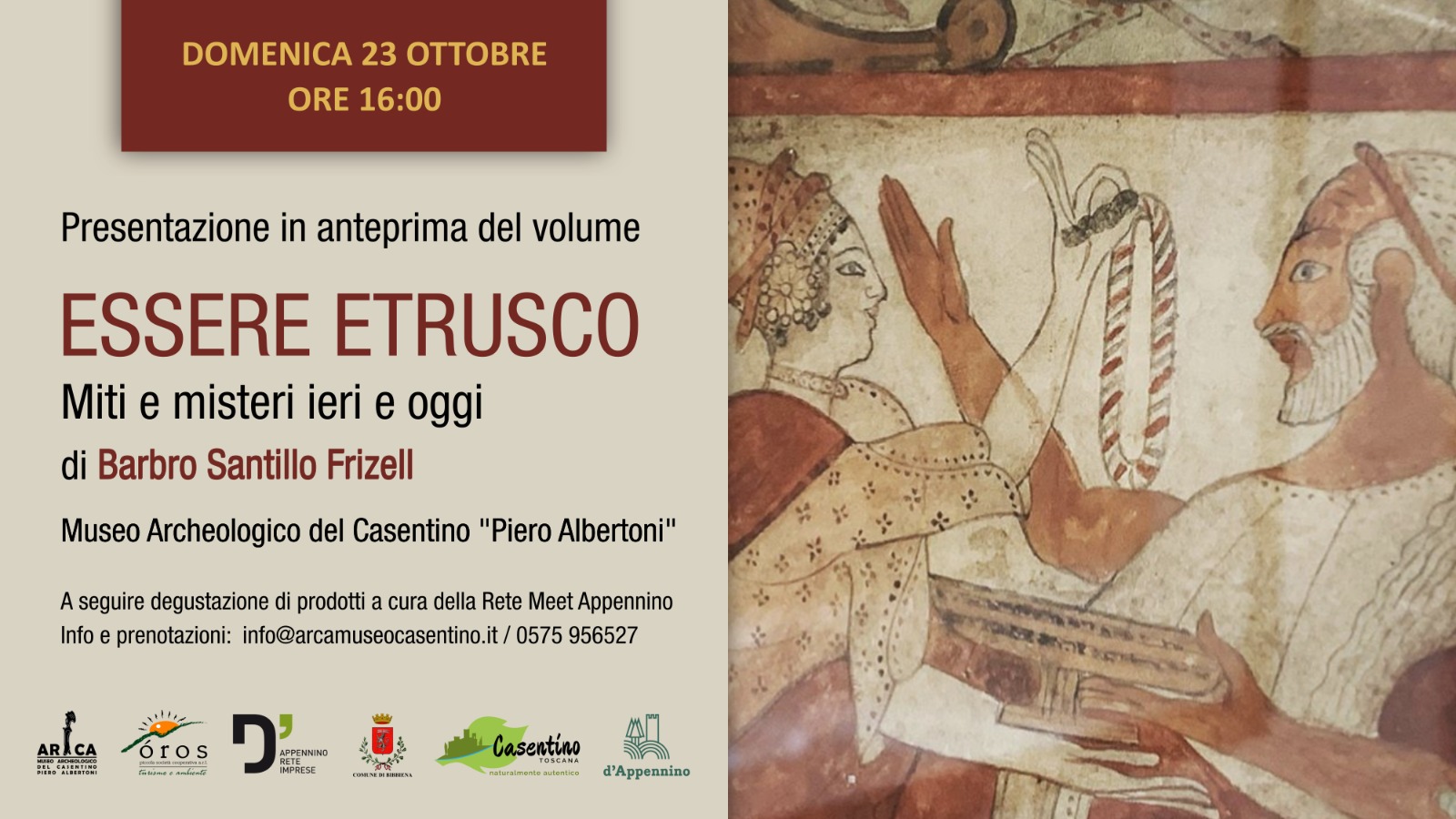 “Essere etrusco”: l’ultimo volume della prof. Santillo Fritzell in anteprima al Museo Archeologico