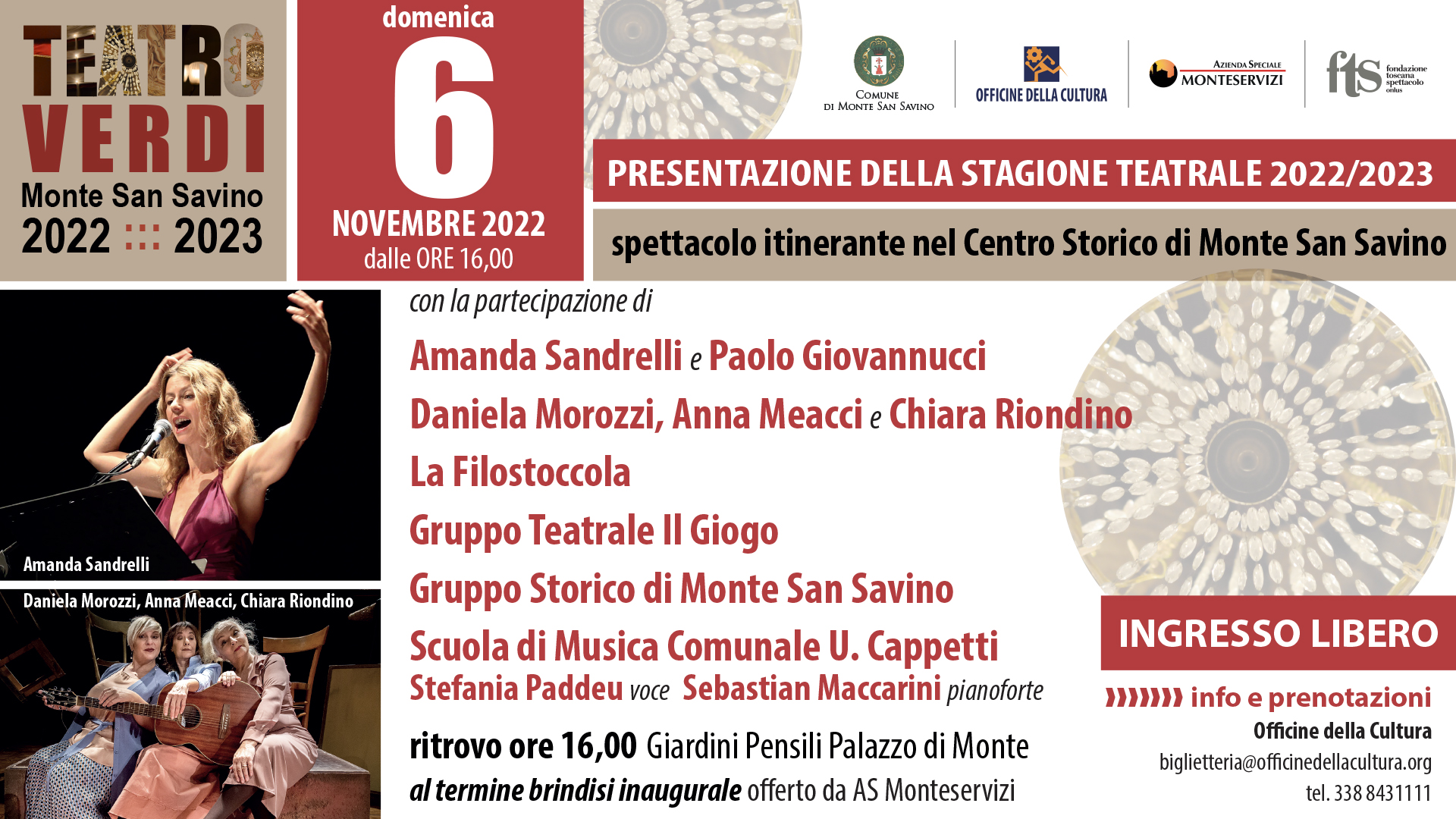 Il Teatro Verdi si racconta con Amanda Sandrelli, Daniella Morozzi e le associazioni del territorio
