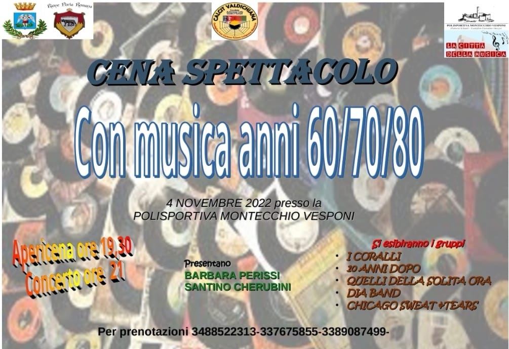Cena e concerto per il Calcit a Montecchio Vesponi