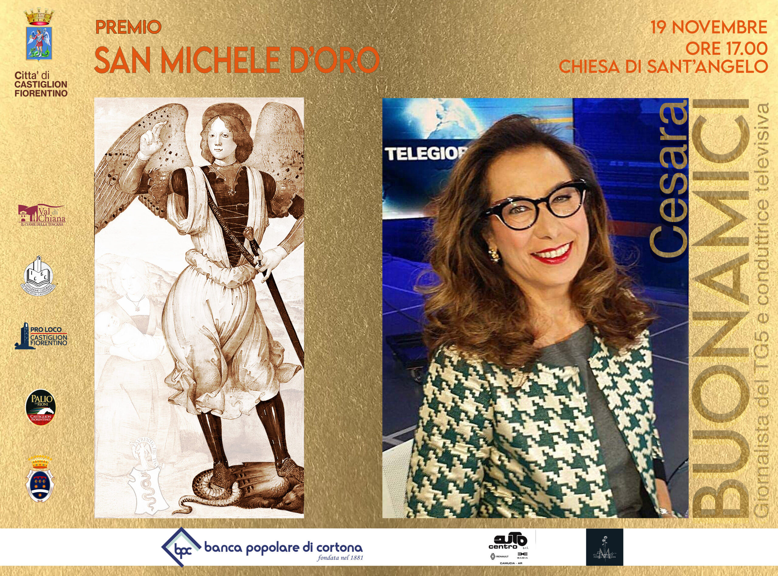 Tutto pronto per il Premio San Michele d’Oro a Cesara Buonamici