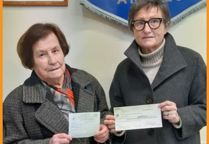 Un donazione di 5685 euro da parte della sezione Andos di Arezzo per il Calcit