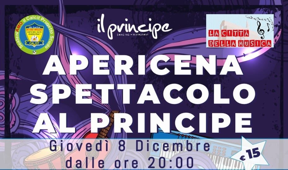 Calcit: giovedì sera al Principe apericena e musica anni 60/70/80