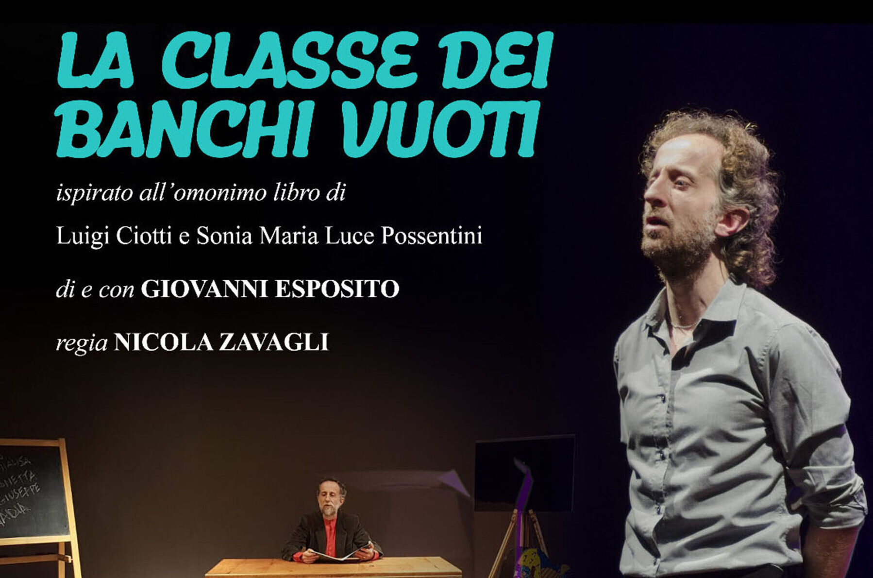 “La classe dei banchi vuoti”, spettacolo ispirato al libro di Luigi Ciotti