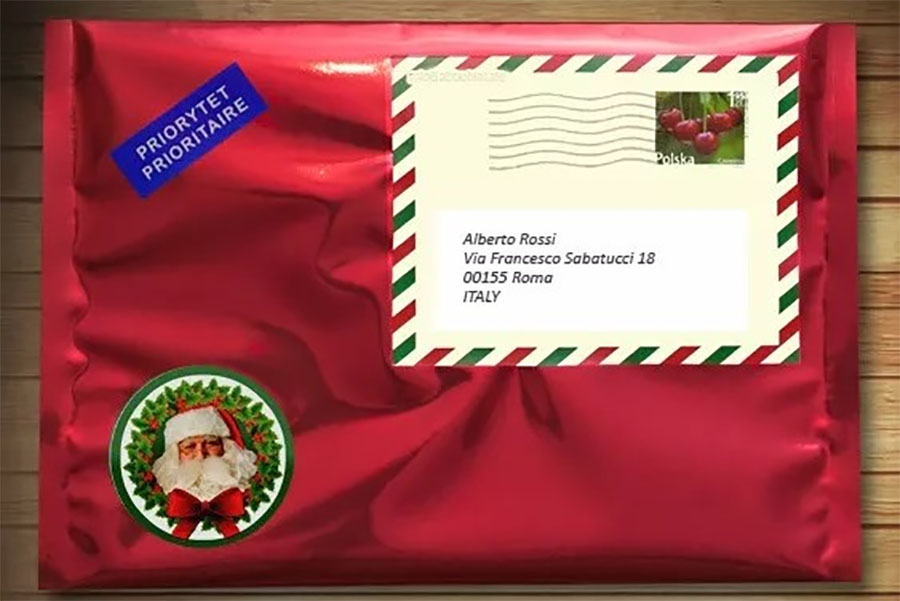 Porta la gioia del Natale con una vera lettera cartacea con il sigillo d’oro impresso da Babbo Natale in persona!