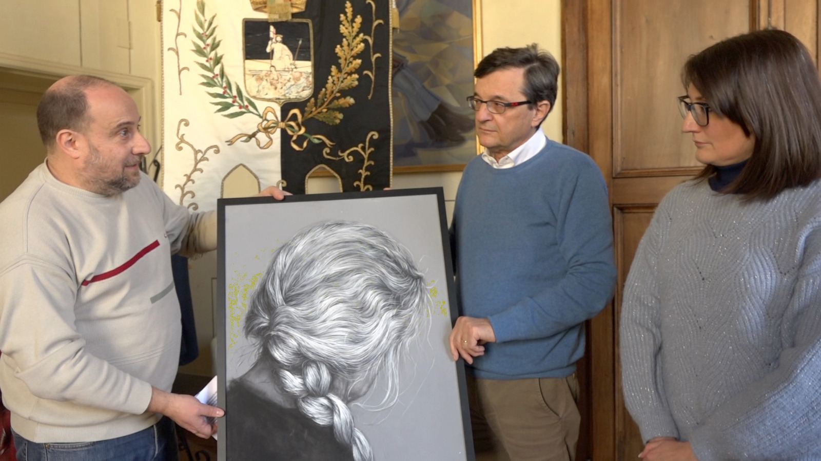 L’artista serba Jovanka Stanojevic dona un dipinto al Comune di Sansepolcro
