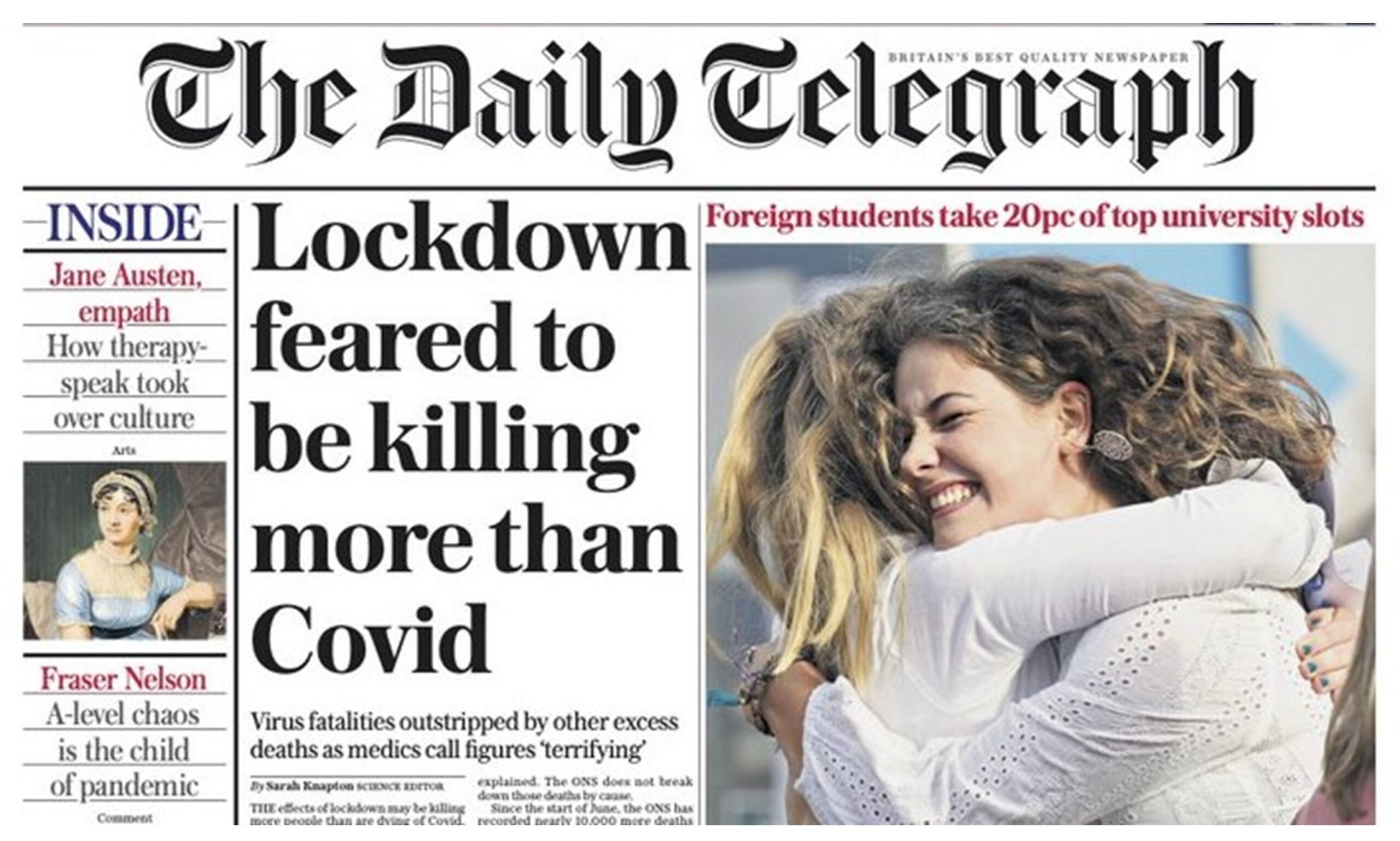 The Telegraph: “i lockdown hanno ucciso le persone”