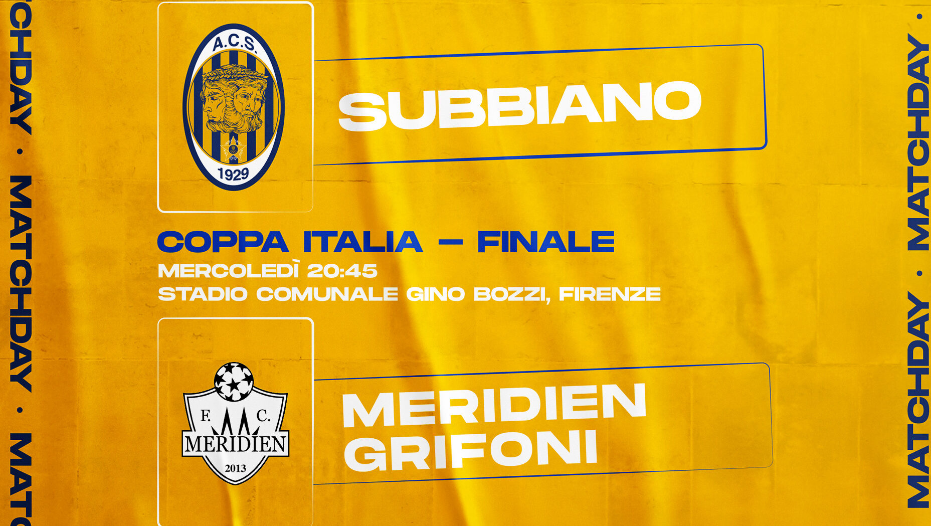 MM Subbiano vs Meridien Grifoni: domani la sfida al G. Bozzi di Firenze