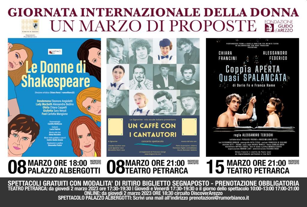 8 marzo: le iniziative dell’Assessorato alle Pari Opportunità e della Fondazione Guido d’Arezzo
