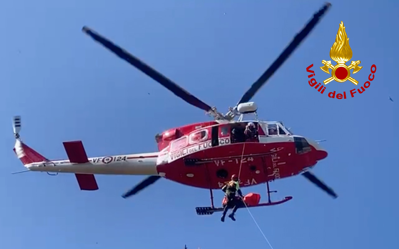 Cade di bici in località Lignano, 51enne soccorso dai vigili del fuoco