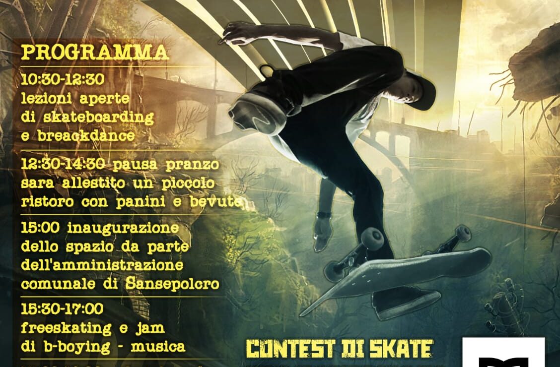 Sansepolcro, domenica 30 maggio inaugurazione del nuovo Skate Park comunale