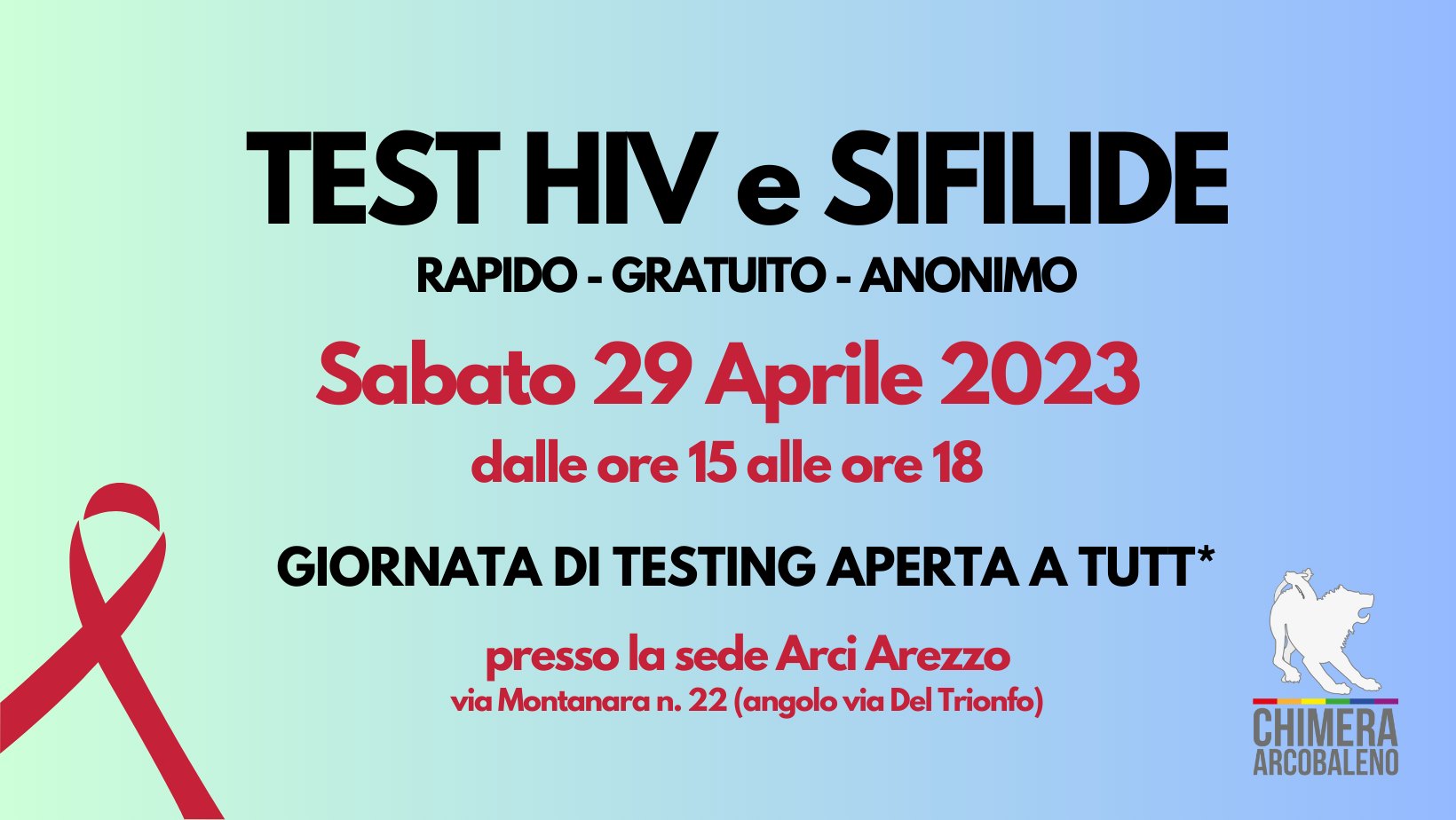 Infezioni sessualmente trasmissibili: presso Arci Arezzo un pomeriggio di informazione e prevenzione