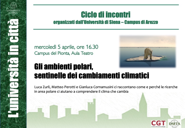 Mercoledì l’incontro “Ambienti polari, sentinelle dei cambiamenti climatici”