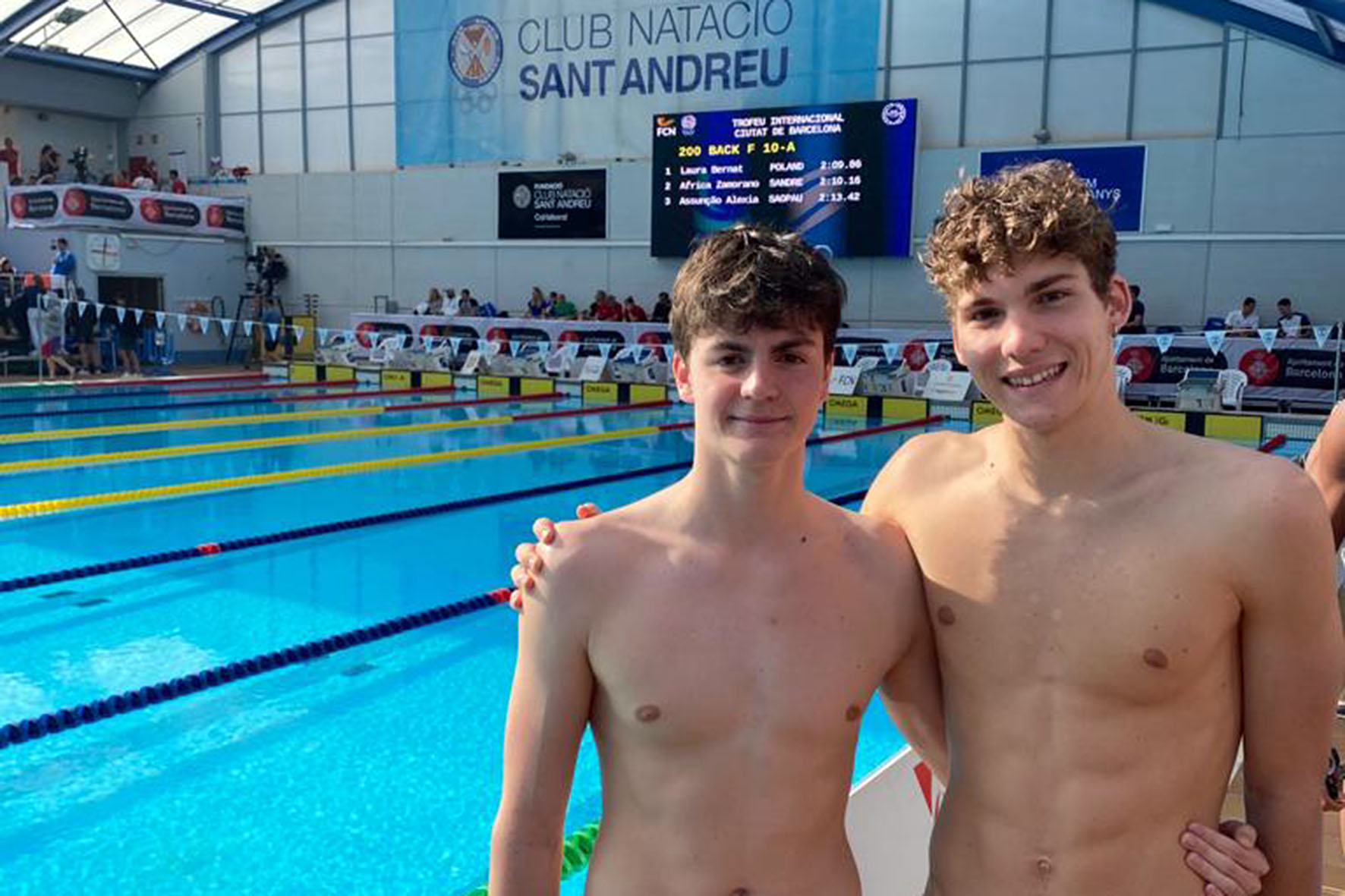 Gabriele Gambini e Matteo Vasarri della Chimera Nuoto in vasca a Barcellona