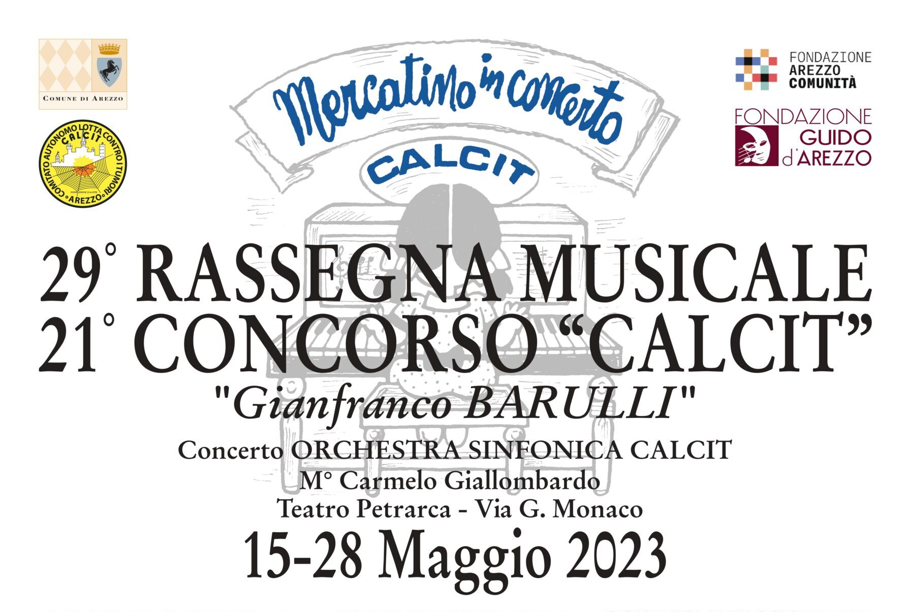 Musica e solidarietà con il Calcit: il programma della 29ᵃ rassegna “Mercatino in Concerto”